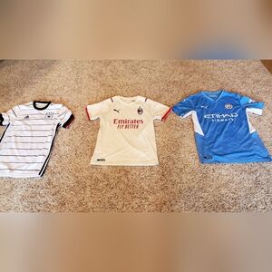 Lot of 3 mens soccer jerseys, adult size M mens medium